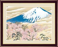 富士と桜図