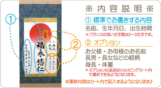 命名軸・中 ドンス表具仕立て・サンプル