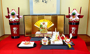 孔雀黒塗台セット(九州仕様)スタイル1