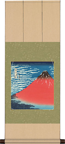 緞子本仕立色紙掛80・緑