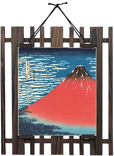 焼杉格子色紙掛(四角)