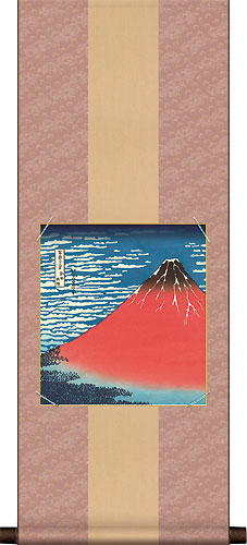 緞子デザイン色紙掛80・桃