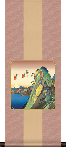 緞子デザイン色紙掛80・桃