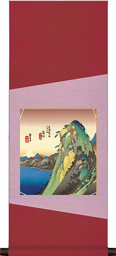 緞子デザイン色紙掛80・緑