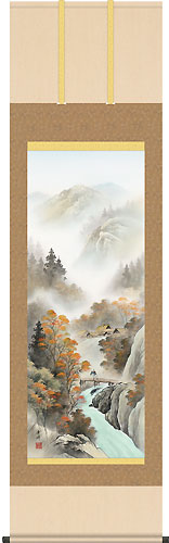 小林秀峰作 四季情景 秋「秋紅情景」