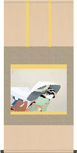 上村松園作 牡丹雪