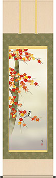 紅葉に小鳥