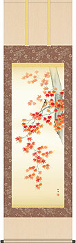 紅葉に小鳥