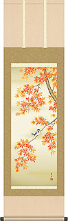 紅葉に小鳥
