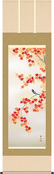 紅葉に小鳥