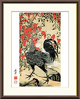南天雄鶏図
