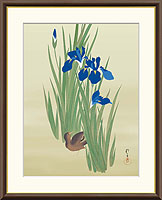 燕子花に水鶏図