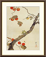 柿に小禽図