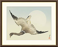 月の前を飛ぶ雁