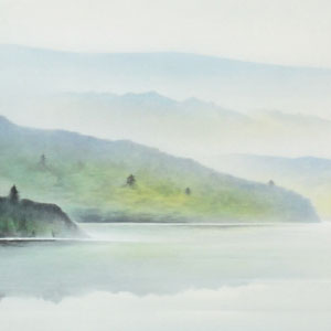 佐藤眉山作 紫陽花山水