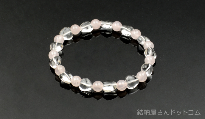 本水晶（ハート型） ローズクォーツ仕立【内径約16cm】